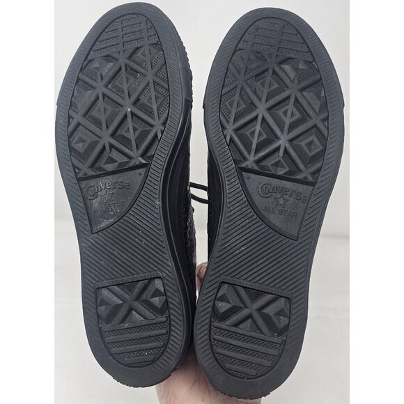 Converse Womens Black Leather Chuck Taylor All Star Low Top Sneaker Shoes Size 8 - Picture 9 of 13